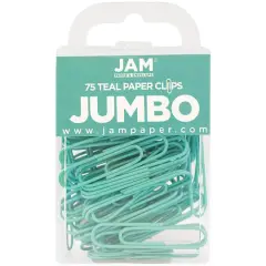 JAM Paper Jumbo Paper Clips Teal