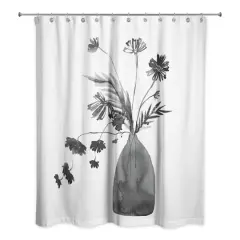 Monochromatic Floral III 71" x 74" Shower Curtain