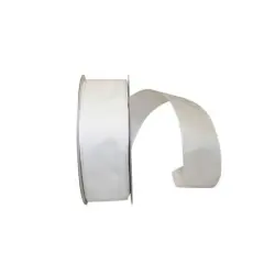 JAM Paper 1.5" x 50yd. Linen Touch Mono Ribbon White