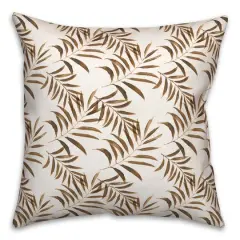 Palms Throw Pillow Brown
