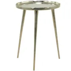 21" Aluminum Accent Table with Tray Top Silver