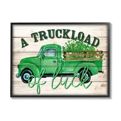 Stupell Industries Truckload Of Luck St Patrick's Day Farmhouse Framed Giclee Art Black