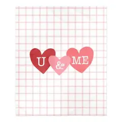 U And Me On Windowpane Sherpa Fleece Throw Blanket