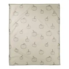 Gray Mini Pumpkin Patterned Coral Fleece Blanket