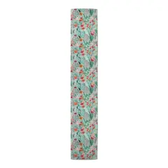 90'' Lush Floral Pattern Cotton Twill Table Runner