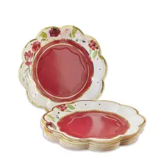 Kate Aspen&reg; 7" Burgundy Blush Floral Premium Paper Plates, 64ct.