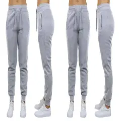 Galaxy by Harvic Women's Relaxed Fit Fleece-Lined Jogger Sweatpants 2 Pack Gray/Gray