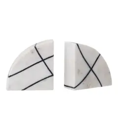 Hello Honey&reg; 6" White & Black Marble Bookends Set