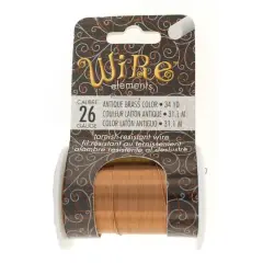 The Beadsmith&reg; Wire&trade; Elements 26 Gauge Tarnish-Resistant Wire Antique Brass