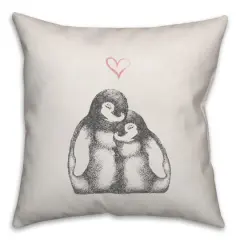 Penguin Love Throw Pillow