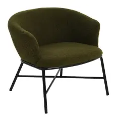 Hello Honey&reg; Bowery Boucle Upholstered Accent Arm Chair Dark Green