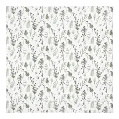 Pine Greenery on White Cotton Twill Napkin