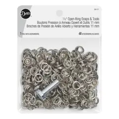 Dritz&reg; Silver Open-Ring Snaps & Tools, 60 Sets