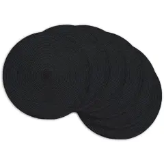 DII&reg; Black Round Placemats, 6ct.