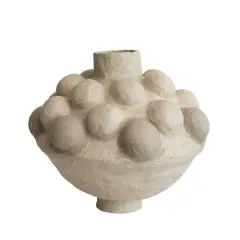 Hello Honey&reg; 17" Ivory Boho Decorative Paper Mache Bubble Vase