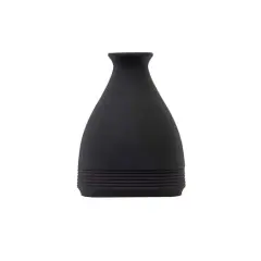 10" Black Matte Cone Stone Vase