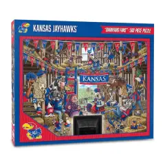 College Barnyard Fans 500 Piece Puzzle Kansas Jayhawks