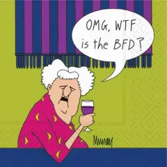 JAM Paper OMG WTF BFD Cocktail Napkins, 40ct.