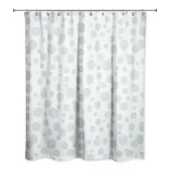 74" Bubbles All Over Shower Curtain White