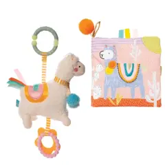 Manhattan Toy&reg; Travel Toy Llama Teether & Soft Activity Book Set