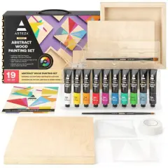 Arteza 19 Piece Abstract Wood Painting Kit
