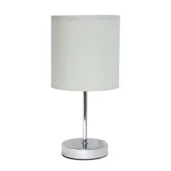 Creekwood Home Nauru 12" Brushed Nickel Petite Metal Stick Table Lamp Slate Gray