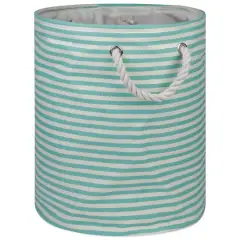 DII&reg; 17" Pinstripe Woven Paper Storage Bin Aqua