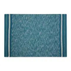 DII&reg; Modern Stripe Variegated Handwoven Recycled Yarn Rug, 2ft. x 3ft. Teal