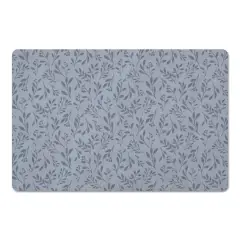 Delicate Floral Floor Mat Blue