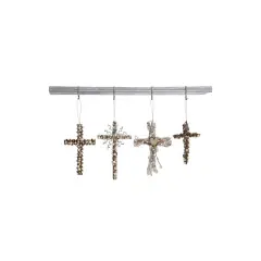 Hello Honey&reg; Wire Cross with Beads Ornaments Set