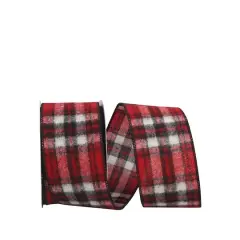 JAM Paper 2.5" x 10yd. Flannel Wired Cozy Country Plaid Ribbon