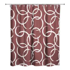 Circles Shower Curtain Maroon