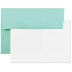 JAM Paper A6 Blank Greeting Cards & Envelopes Set, 100ct. Aqua