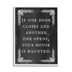 Stupell Industries Funny Haunted House Phrase Framed Giclee Art White