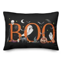 Boo Halloween Icons 14" x 20" Spun Poly Pillow