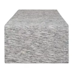 DII&reg; 72" Tonal Recycled Cotton Slubby Rib Table Runner Black