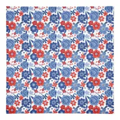 Red White and Blue Florals Cotton Twill Napkin