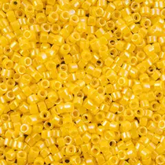 John Bead 11/0 Miyuki Delica Glass Seed Beads, 5g Dark Yellow Canary Opaque AB