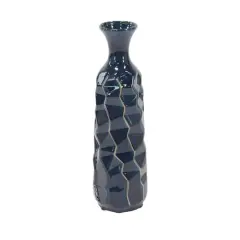 Tall Blue Stoneware Modern Vase