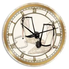 Designart 'Glamorous Black Diamond Stiletto Ii Glam Wall Clock