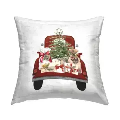 Stupell Industries Holiday Christmas Tree Gifts Throw Pillow