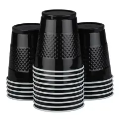JAM Paper 12oz.Plastic Party Cups, 20ct. Black