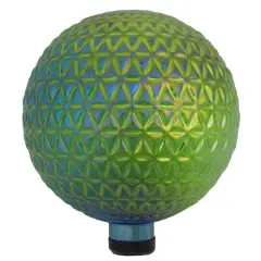 10" Blue Iridescent Textured Glass Garden Gazing Ball