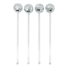 Silver Disco Ball Drink Stirrers, 4ct. by Ashland&reg;