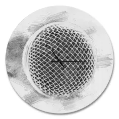 Designart 'Microphone In Pencil Sketch Modern Wall Clock