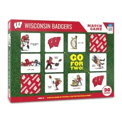College Team Licensed Memory Match Game Wisconsin Badgers