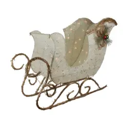 39" Ivory & Gold Sleigh Outdoor Christmas D&eacute;cor