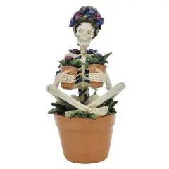7.5" Potted Skeleton with Plants Tabletop D&eacute;cor by Ashland&reg;