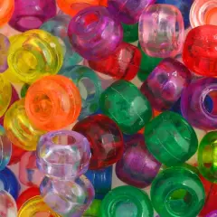 John Bead 9mm Transparent Pony Beads, 1,000ct. Assorted