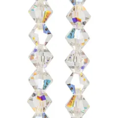 Preciosa Glass Crystal Bicone Beads, 6mm by Bead Landing&trade; Crystal AB